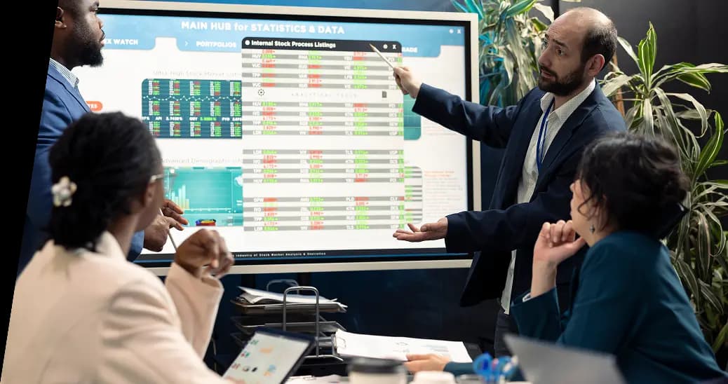 Picture of firm workers exchanging project insight